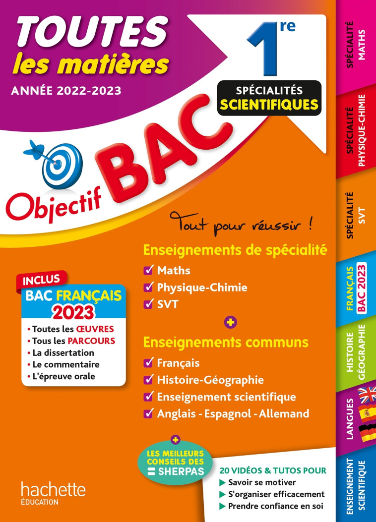 OBJECTIF BAC 2023 1RE TEU SPECIALITES SCIENTIFIQUES - LISLE/ZARDET/LEFEVRE - HACHETTE EDUC