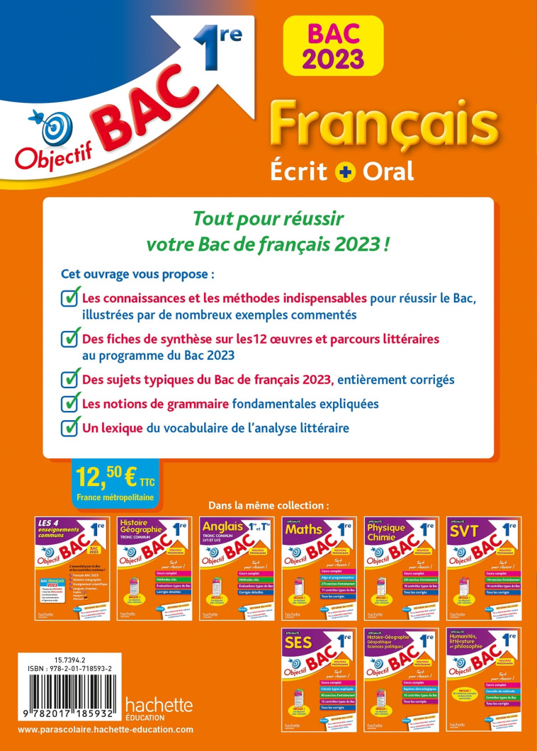 FRANCAIS 1RE ECRIT ET ORAL BAC 2023 - PINCON/SOURISSE - HACHETTE EDUC