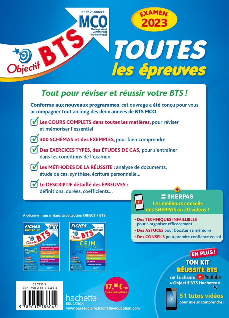 OBJECTIF BTS TEU MCO 1E ET 2E ANNEES EXAMEN 2023 - BONNEFOUS/GERONIMI - HACHETTE EDUC