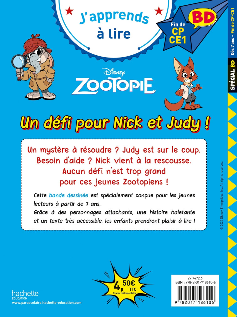 ZOOTOPIE UN DEFI POUR NICK ET JUDY ! FIN CP CE1 - ALBERTIN ISABELLE - HACHETTE EDUC