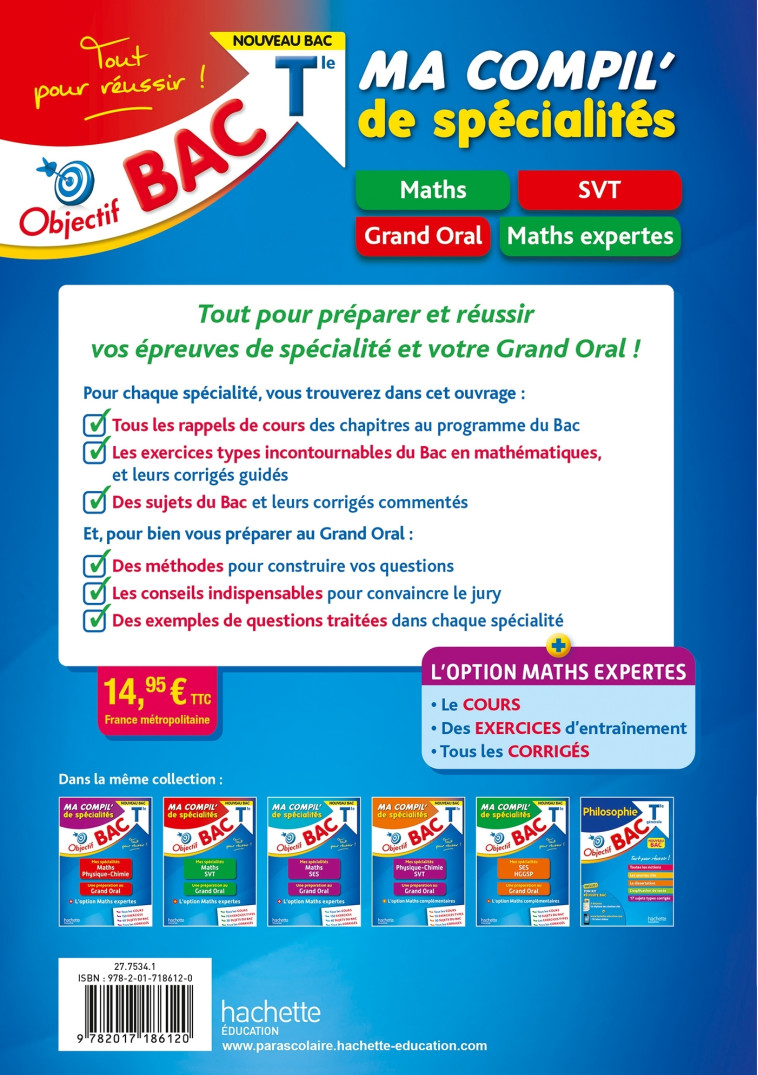 MATHS ET SVT GRAND ORAL OPTION MATHS EXPERTES TLE ED 2022 - BARBAZO/BILLA/CORBIN - HACHETTE EDUC