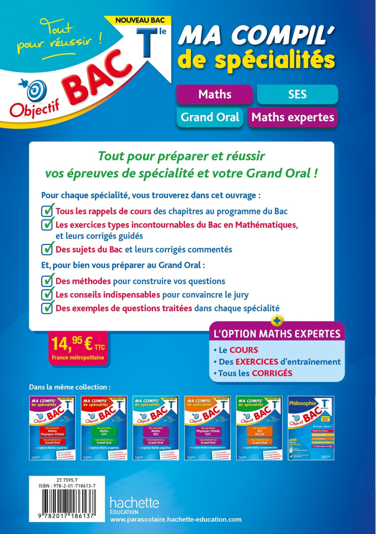 MATHS ET SES GRAND ORAL OPTION MATHS EXPERTES TLE ED 2022 - XXX - HACHETTE EDUC