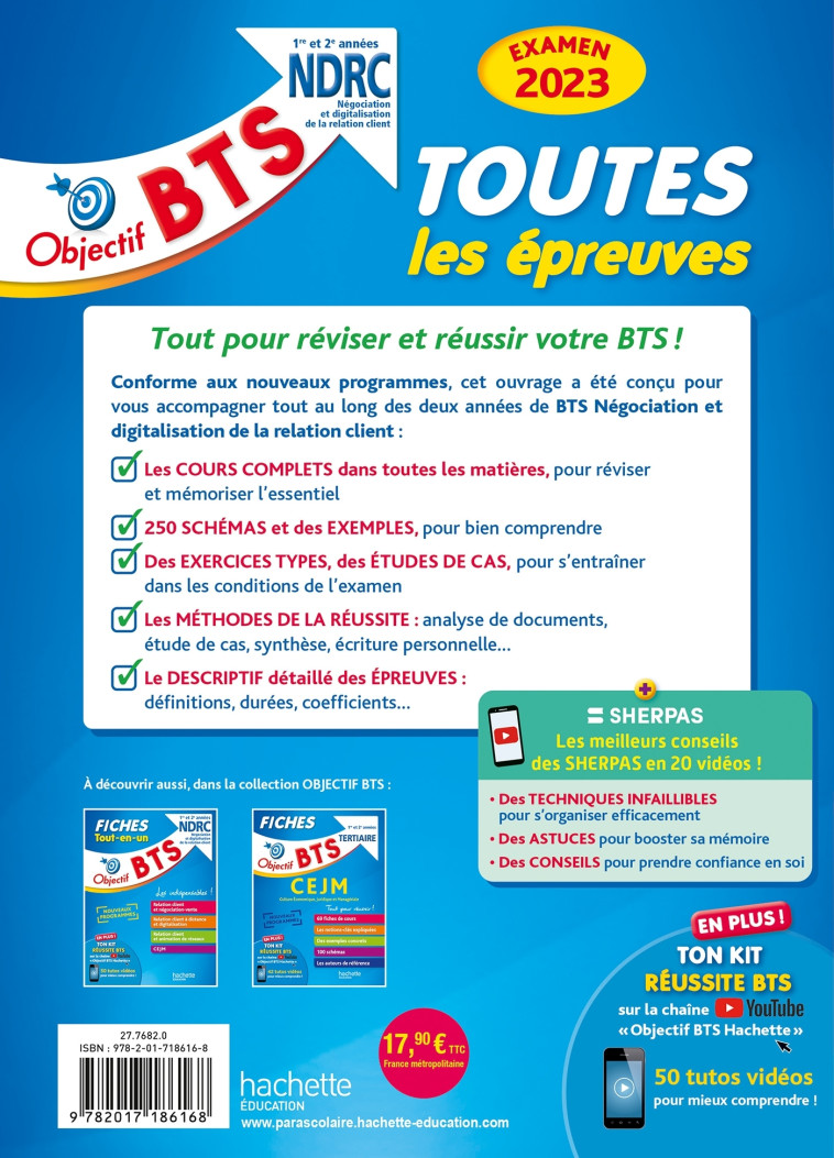 OBJECTIF BTS TEU NDRC 1E ET 2E ANNEES EXAMEN 2023 - KERADEC/DHERIN/DENIS - HACHETTE EDUC