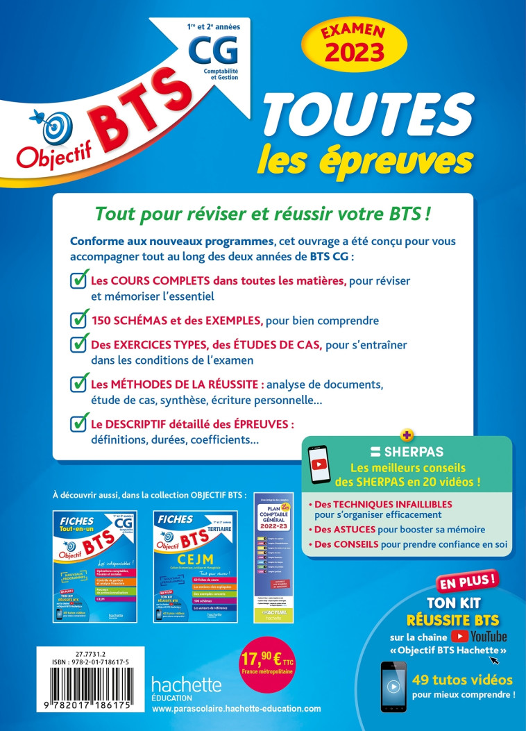 OBJECTIF BTS TEU CG 1E ET 2E ANNEES EXAMEN 2023 - BONNEFOUS/LECCIA - HACHETTE EDUC