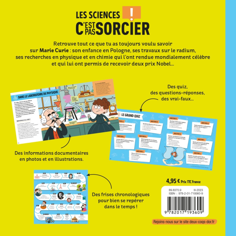 LES SCIENCES C'EST PAS SORCIER - MARIE CURIE - MATHIVET/GUIGNETTE - DEUX COQS D OR