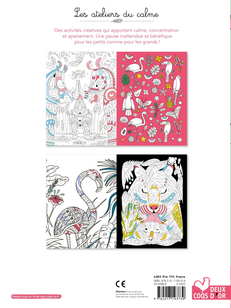 COLORIAGES RELAXANTS LES ANIMAUX - XXX - DEUX COQS D OR