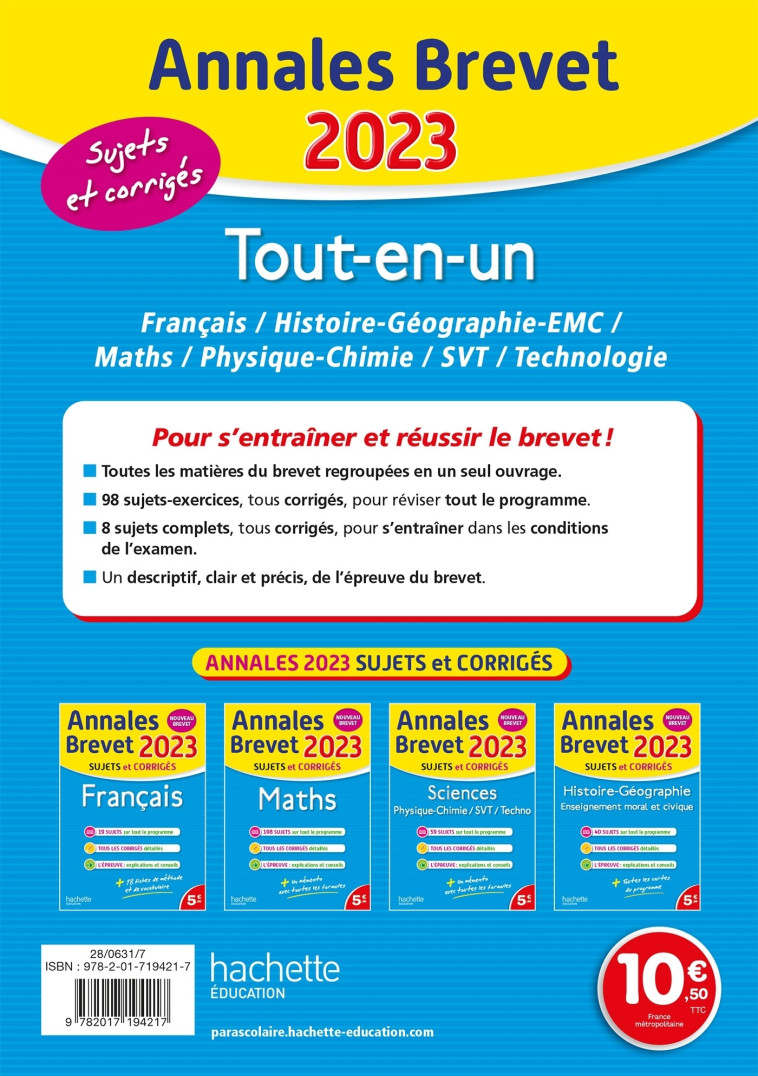 ANNALES BREVET 2023 TOUT-EN-UN - REAUTE/LASKAR/SAISSE - HACHETTE EDUC