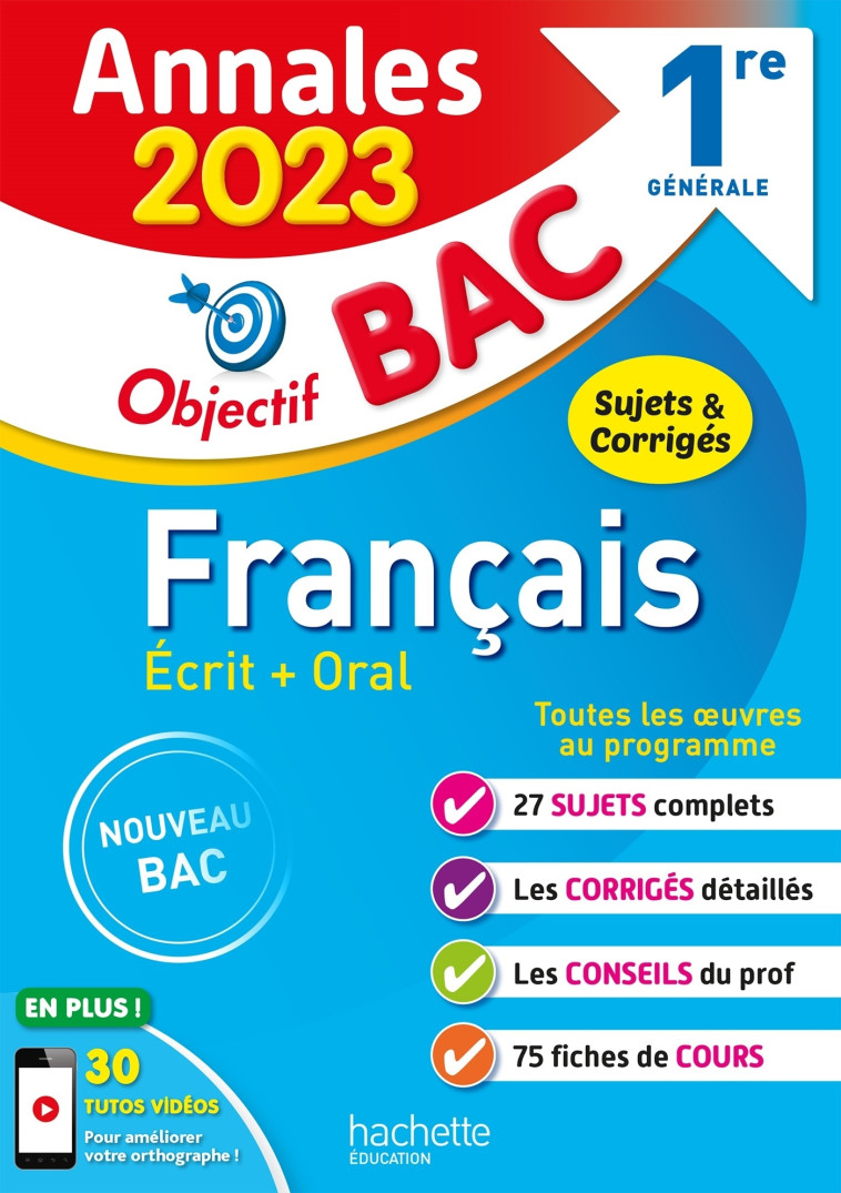 FRANCAIS 1RE GENERALE ANNALES 2023 - LISLE/BEAUTHIER - HACHETTE EDUC