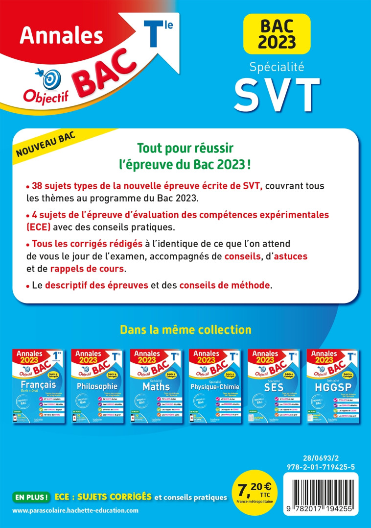 SPECIALITE SVT TLE ANNALES 2023 - DELGUEL/FABIEN - HACHETTE EDUC