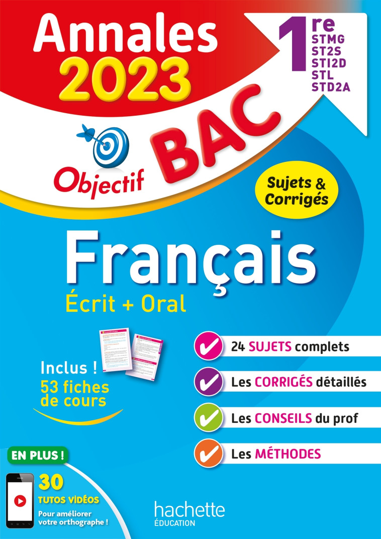 FRANCAIS 1RES TECHNO ANNALES 2023 - MAZZUCCHELLI FRANCK - HACHETTE EDUC