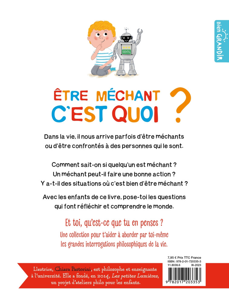 ETRE MECHANT C'EST QUOI ? - PASTORINI/MANES - HACHETTE ENFANT