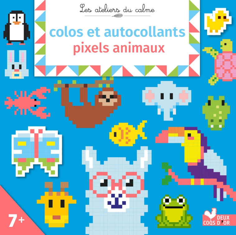 COLOS ET AUTOCOLLANTS PIXELS ANIMAUX - XXX - DEUX COQS D OR