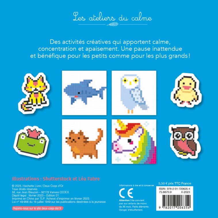 COLOS ET AUTOCOLLANTS PIXELS ANIMAUX - XXX - DEUX COQS D OR