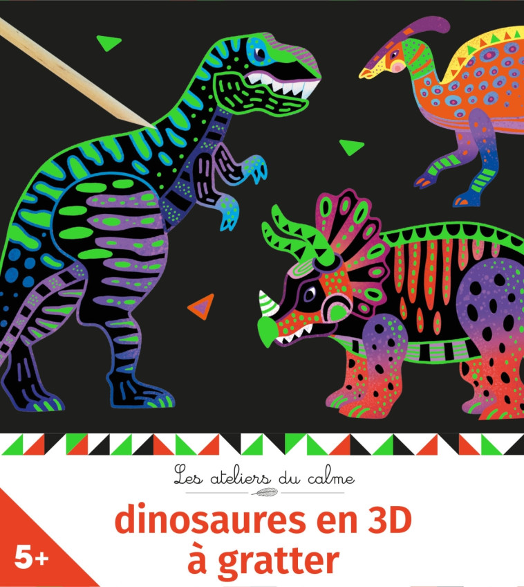 DINOSAURES 3D A GRATTER - MINI BOITE AVEC ACCESSOIRES - SILEO CINZIA - DEUX COQS D OR