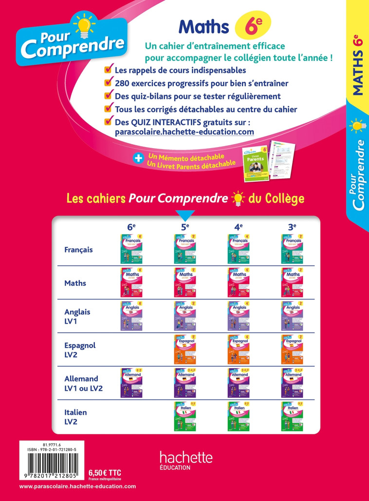 POUR COMPRENDRE MATHS 6E - ROUSSEAU/CLAMART - HACHETTE EDUC