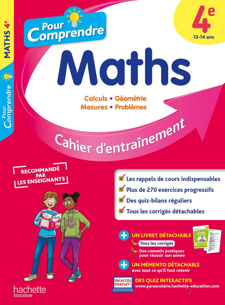 POUR COMPRENDRE MATHS 4E - ROUSSEAU/CLAMART - HACHETTE EDUC