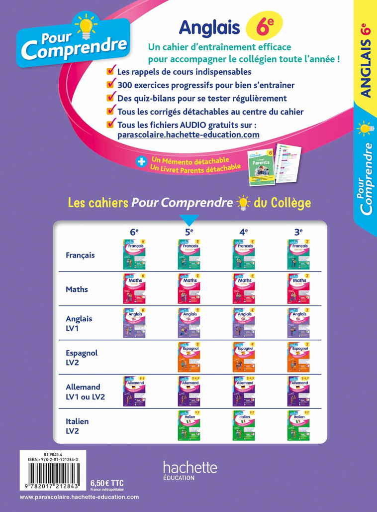 POUR COMPRENDRE ANGLAIS 6E - LAURENT/GERBER/AMIET - HACHETTE EDUC