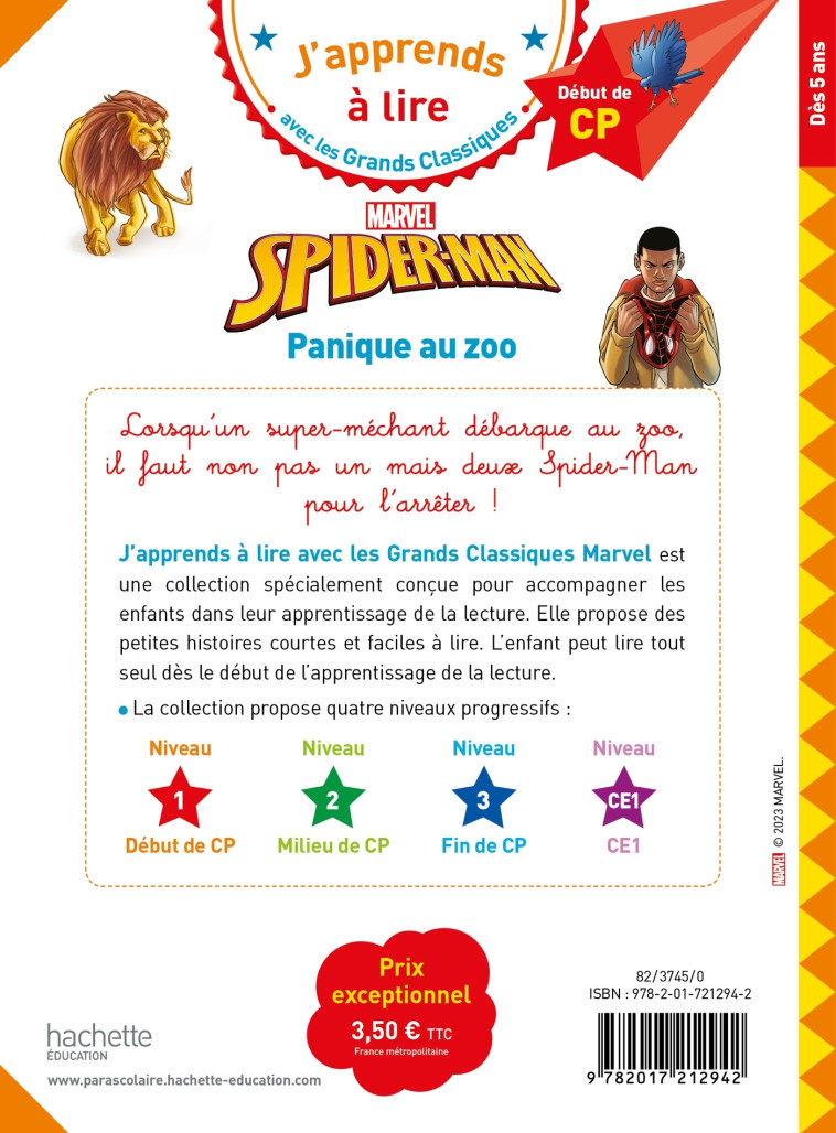 SPIDER-MAN PANIQUE AU ZOO CP NIVEAU1 - ALBERTIN ISABELLE - HACHETTE EDUC