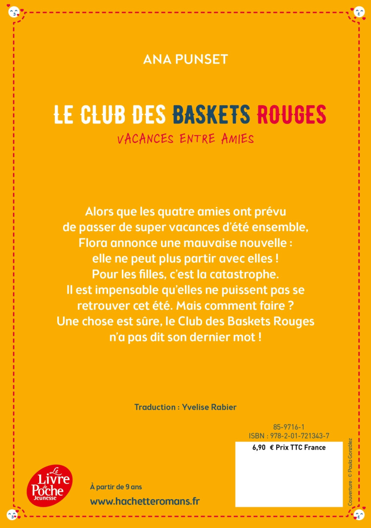 LE CLUB DES BASKETS ROUGES T02 VACANCES ENTRES AMIES - PUNSET ANA - POCHE JEUNESSE