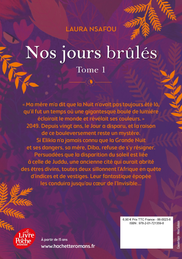 NOS JOURS BRULES T01 - NSAFOU LAURA - POCHE JEUNESSE