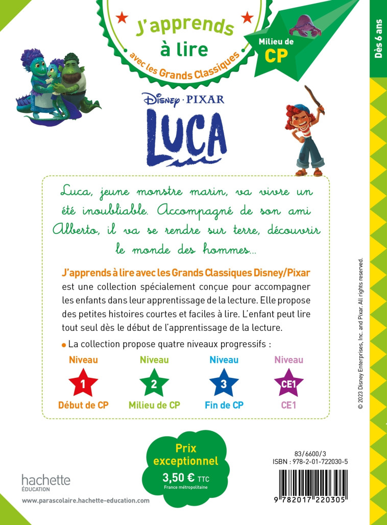 LUCA  DISNEY CP NIVEAU 2 - ALBERTIN ISABELLE - HACHETTE EDUC