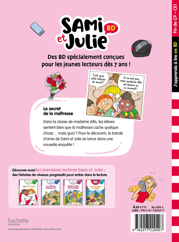 SAMI ET JULIE LE SECRET DE LA MAITRESSE FIN DE CP CE1 - BONTE/LEBRUN - HACHETTE EDUC