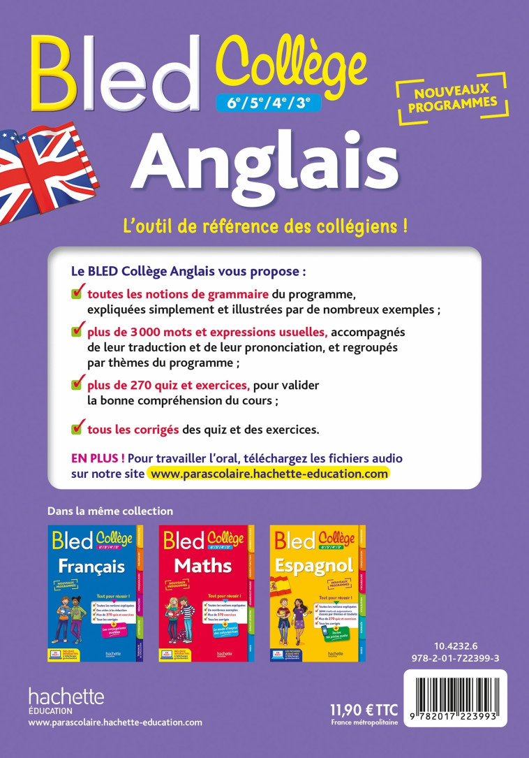 BLED ANGLAIS COLLEGE - BONNET/SIMARD/POIRE - HACHETTE EDUC