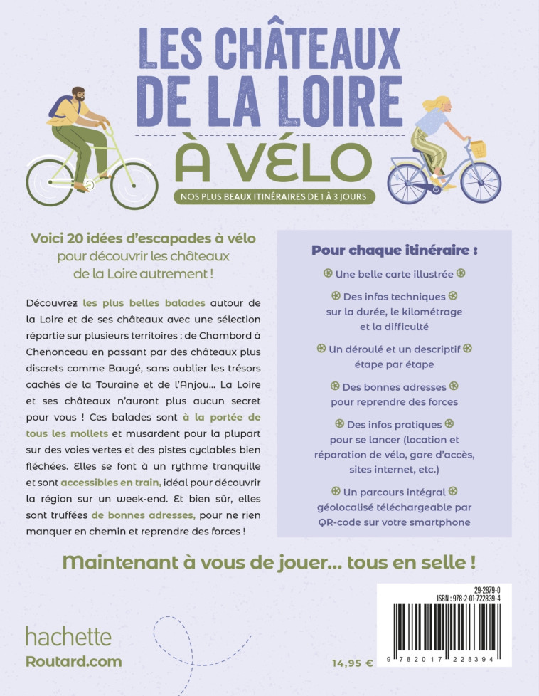 LES CHATEAUX DE LA LOIRE A VELO - NOS 20 PLUS BEAUX ITINERAIRES - GLOAGUEN/COUPY - HACHETTE TOURI