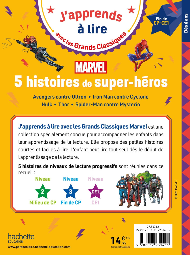 5 HISTOIRES DE SUPER HEROS MARVEL CP-CE1 - ALBERTIN ISABELLE - HACHETTE EDUC