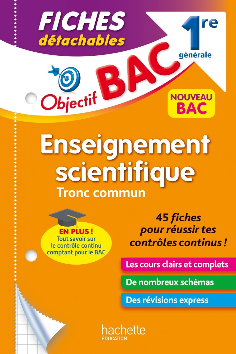 FICHES DETACHABLES ENSEIGNEMENT SCIENTIFIQUE 1RE GENERALE - DESSAINT - HACHETTE EDUC