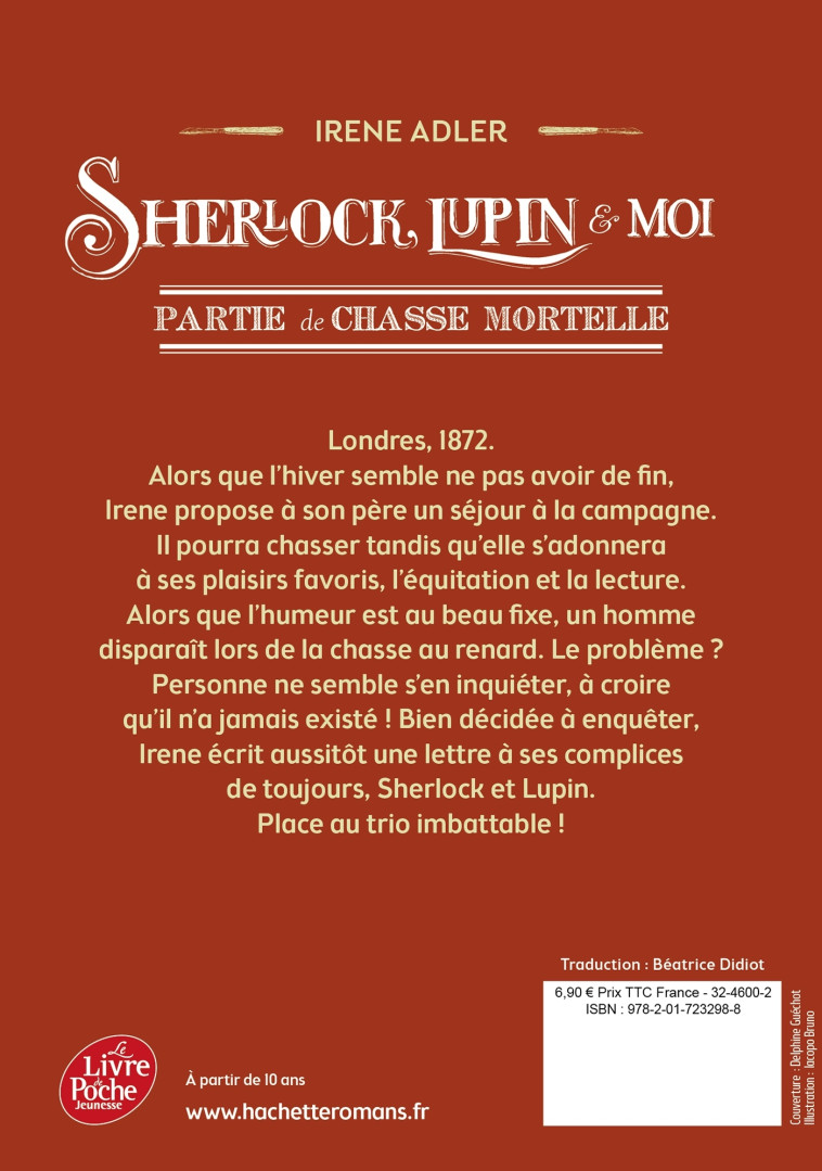 SHERLOCK, LUPIN ET MOI T09 PARTIE DE CHASSE MORTELLE - ADLER IRENE - POCHE JEUNESSE