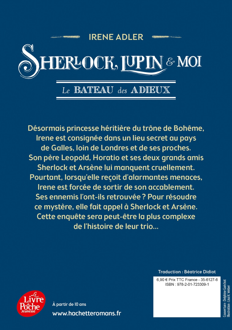 SHERLOCK, LUPIN ET MOI T12 LE BATEAU DES ADIEUX - ADLER IRENE - POCHE JEUNESSE