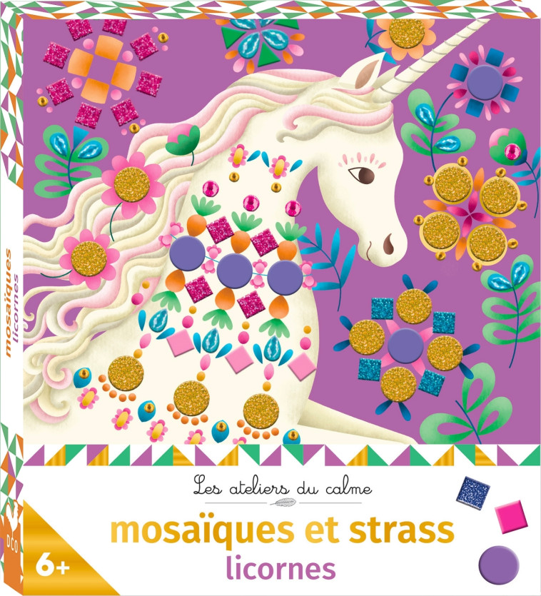 STRASS ET MOSAIQUES LICORNES - MINI BOITE AVEC ACCESSOIRES - PHUAPRADIT PIMLADA - DEUX COQS D OR