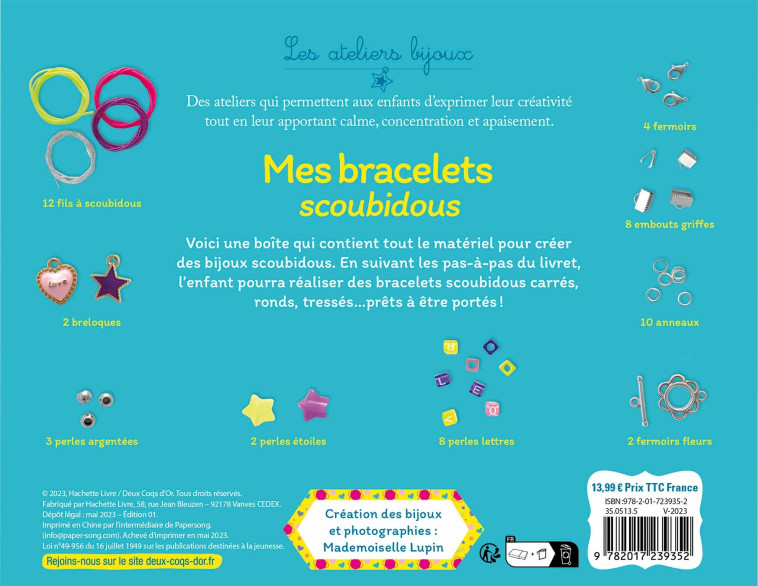 MES BRACELETS SCOUBIDOUS - LUPIN MADEMOISELLE - DEUX COQS D OR