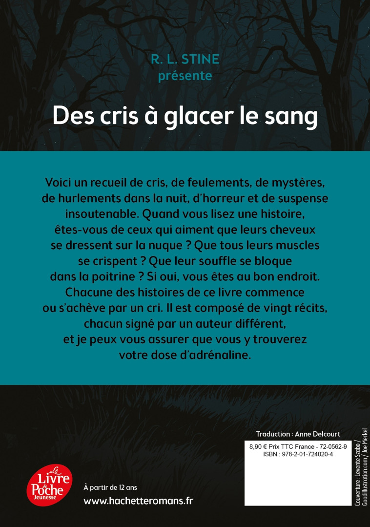 DES CRIS A GLACER LE SANG - STINE R.L - POCHE JEUNESSE