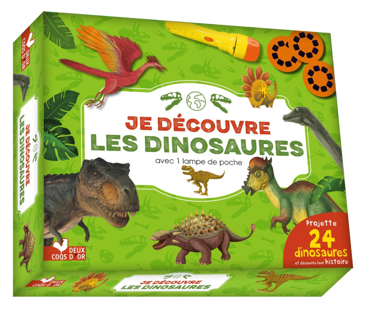 JE DECOUVRE LES DINOSAURES COFFRET AVEC LAMPE - MATHIVET ERIC - DEUX COQS D OR