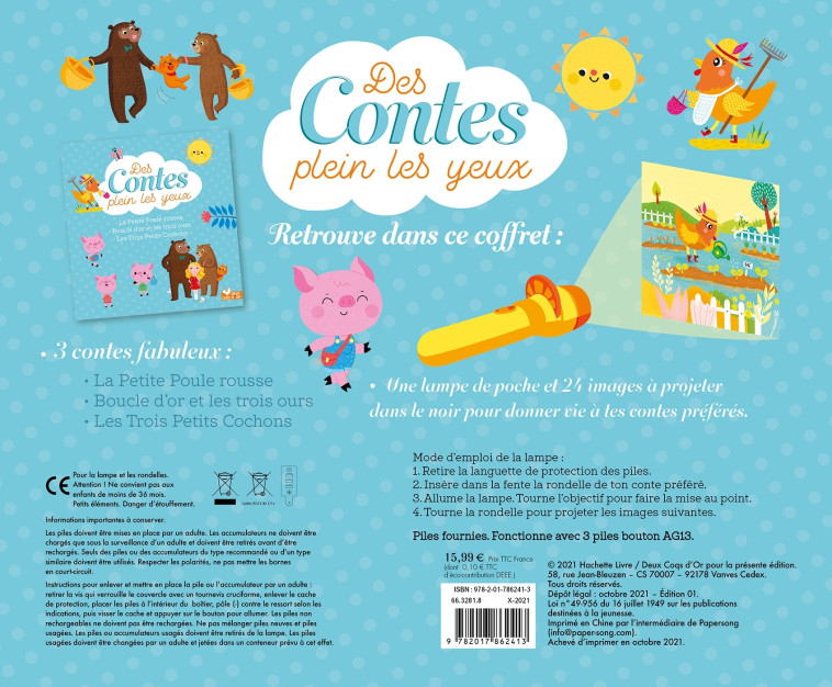 DES CONTES PLEIN LES YEUX COFFRET AVEC LAMPE - DESFOUR AURELIE - DEUX COQS D OR