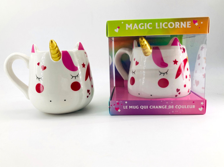 COFFRET MUG MAGIC LICORNE NOUVELLE EDITION - LE MUG QUI CHANGE DE COULEUR - XXX - HACHETTE PRAT