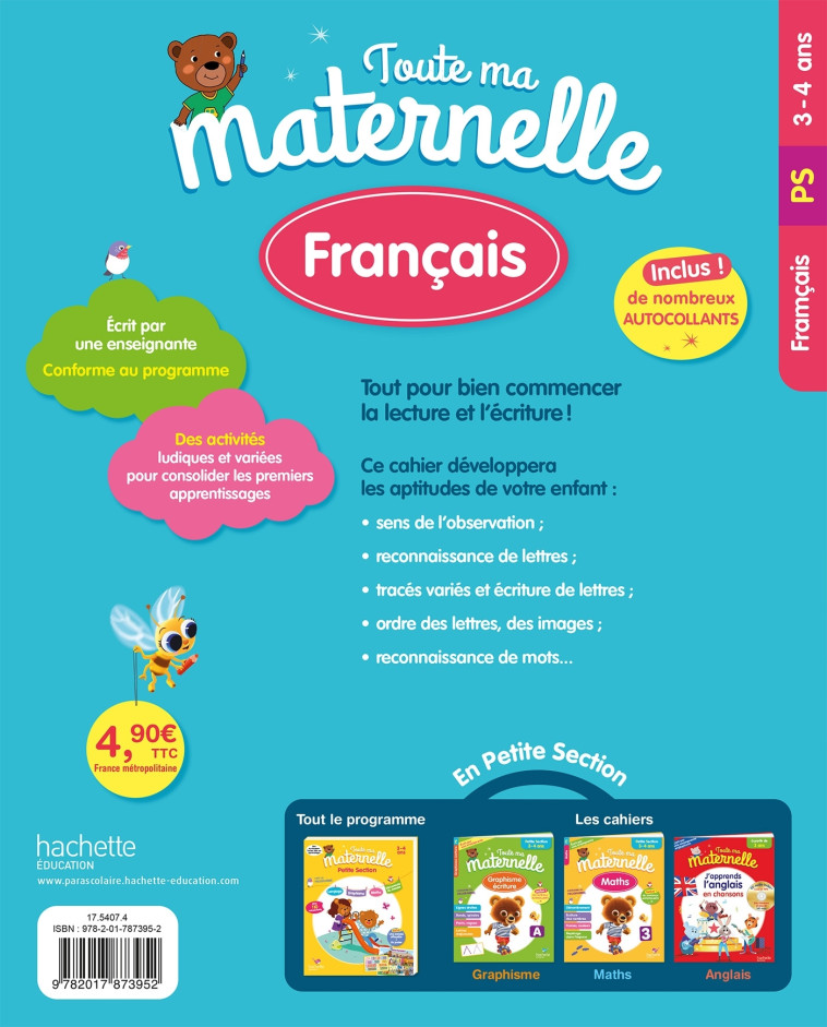 FRANCAIS PETITE SECTION (3-4 ANS) ED 2022 - MARCEL CAROLINE - HACHETTE EDUC