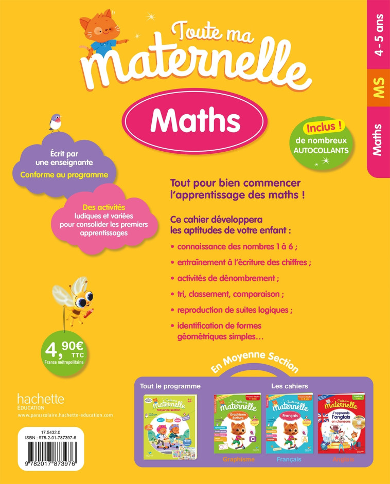 MATHS MOYENNE SECTION (4-5 ANS) ED 2022 - MARCEL CAROLINE - HACHETTE EDUC