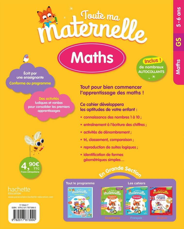 MATHS GRANDE SECTION (5-6 ANS) ED 2022 - MARCEL CAROLINE - HACHETTE EDUC