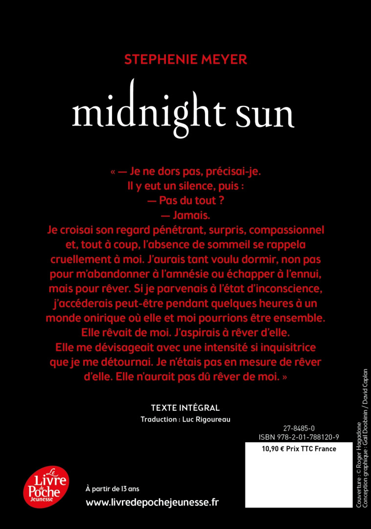 MIDNIGHT SUN - MEYER STEPHENIE - POCHE JEUNESSE