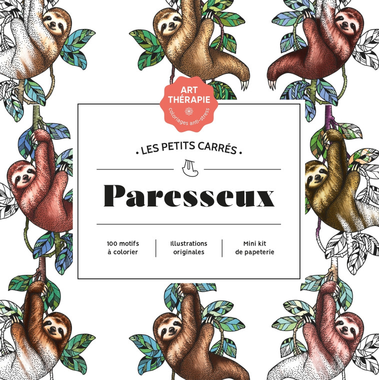 LES PETITS CARRES D'ART-THERAPIE PARESSEUX - DELLERIE FLORENCE - HACHETTE HEROES