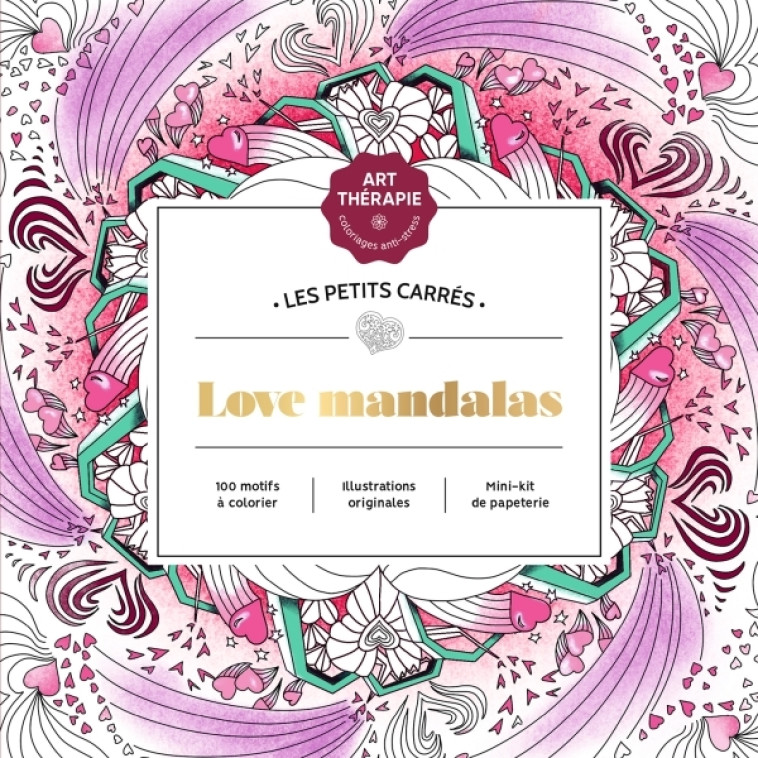 LES PETITS CARRES D'ART-THERAPIE LOVE MANDALAS - JESSICA MASIA - HACHETTE HEROES