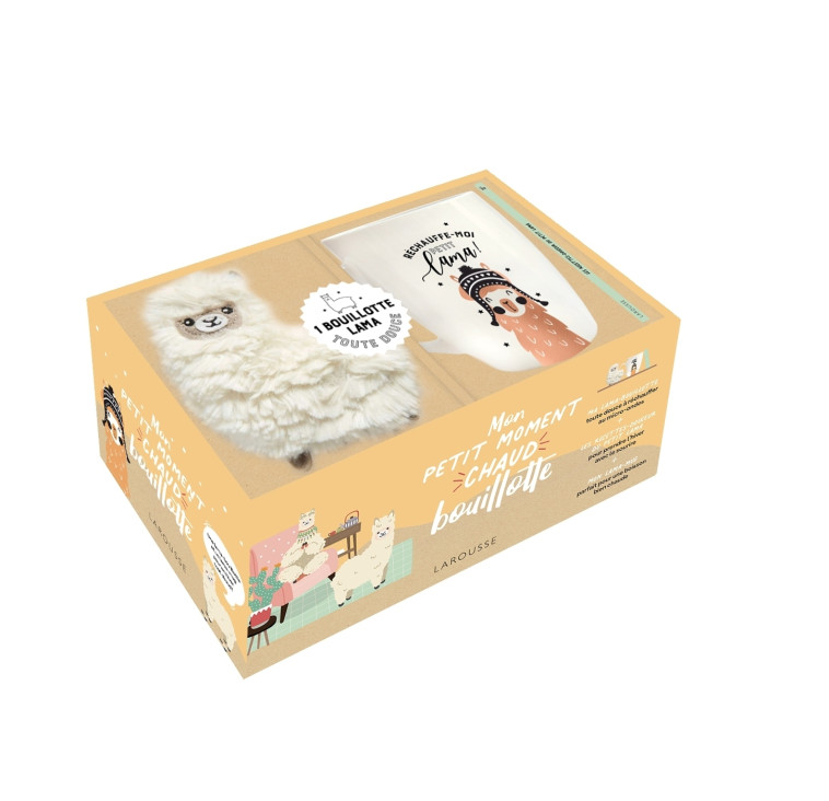 COFFRET  MON PETIT MOMENT CHAUD BOUILLOTTE LAMA - XXX - LAROUSSE