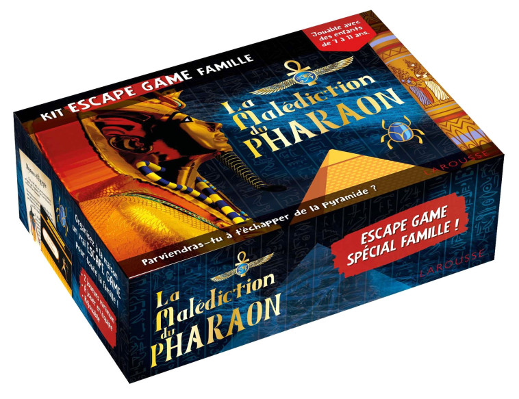 KIT ESCAPE GAME FAMILLE LA MALEDICTION DU PHARAON - COLLECTIF - LAROUSSE