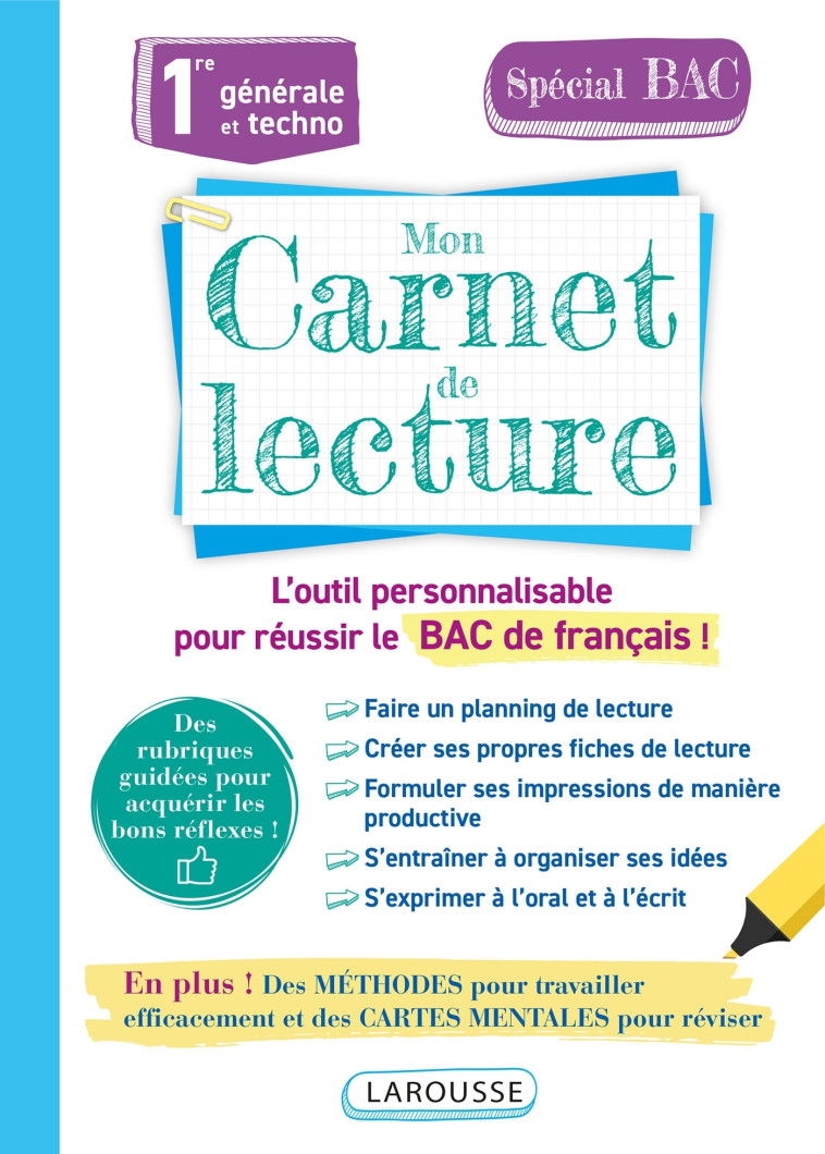 MON CARNET DE LECTURE 1ERE - COLLECTIF - LAROUSSE