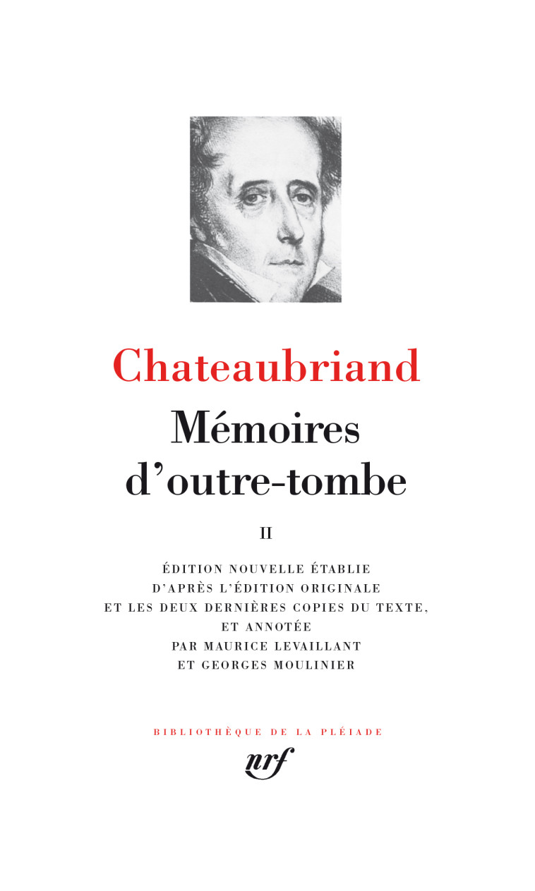 MEMOIRES D'OUTRE-TOMBE T2 - CHATEAUBRIAND F-R. - GALLIMARD