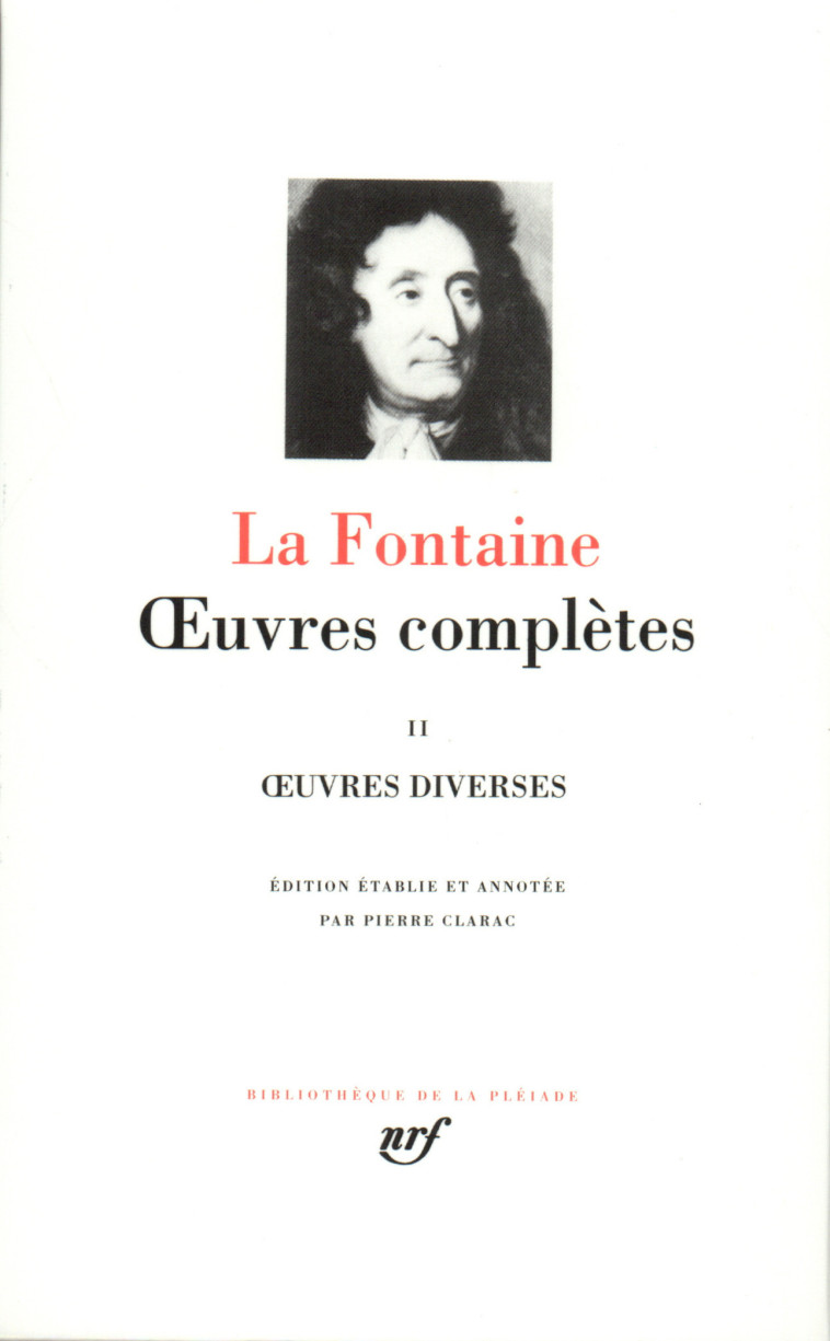 OEUVRES COMPLETES T2 - LA FONTAINE JEAN DE - GALLIMARD