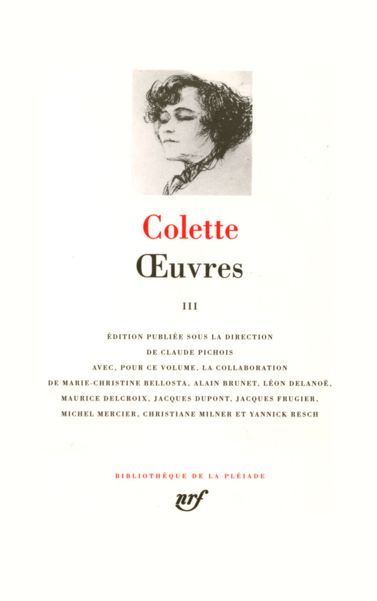 OEUVRES T3 - COLETTE - GALLIMARD